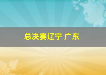 总决赛辽宁 广东